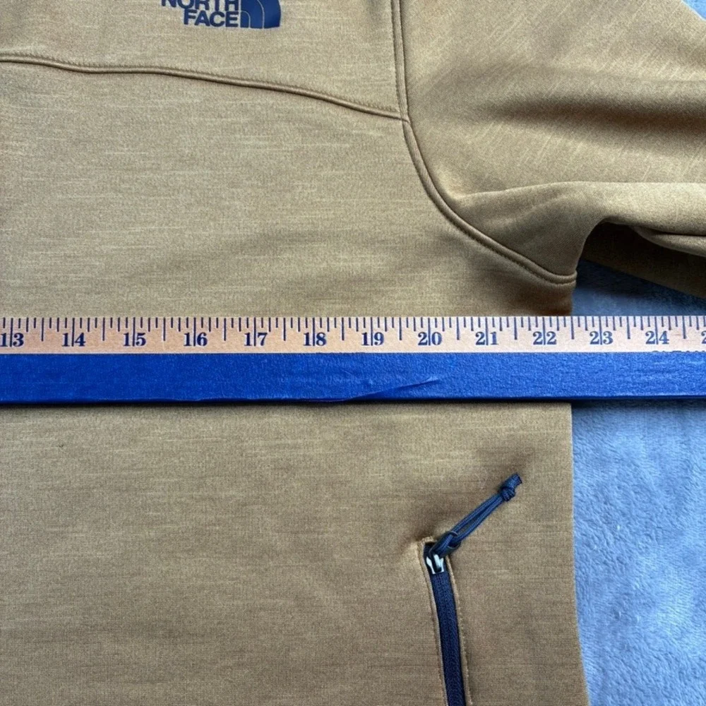 The‎ North Face Men's Fleece Lined Jacket Camel Tan Full Zip Logo Large -READ